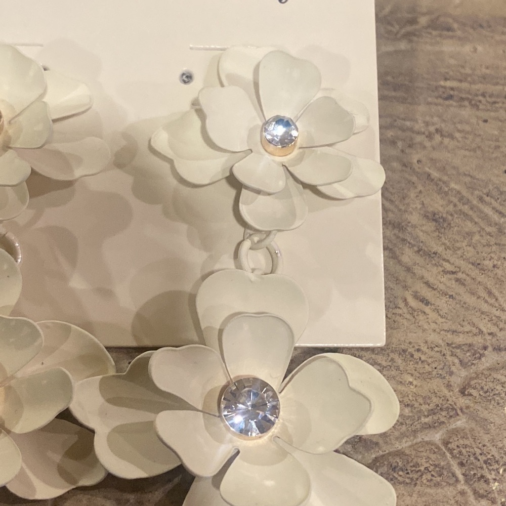 Sprayed Petals Double Drop Earrings - A
New Day Ivory Or Dark Pink NWT - Picture 12 of 12